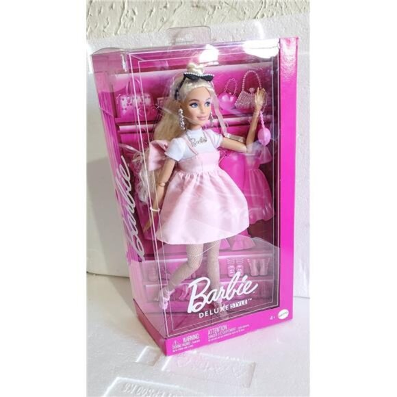 Barbie Deluxe Style 12" Doll #3 in Pastel Pink Barbiecore Dress Bow, Blonde Hair - Picture 3 of 7